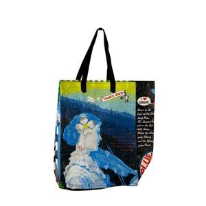 Trader Joe reusable shopping bag woman violin